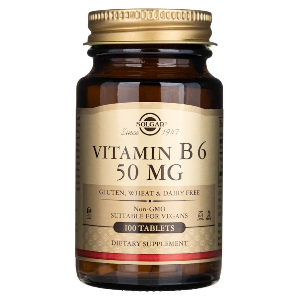 Solgar vitaminas B6 50 mg - 100 tablečių - Magnis.lt