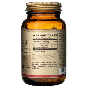 Solgar vitamīns D3 125 mcg (5000 SV) - 120 kapsulas