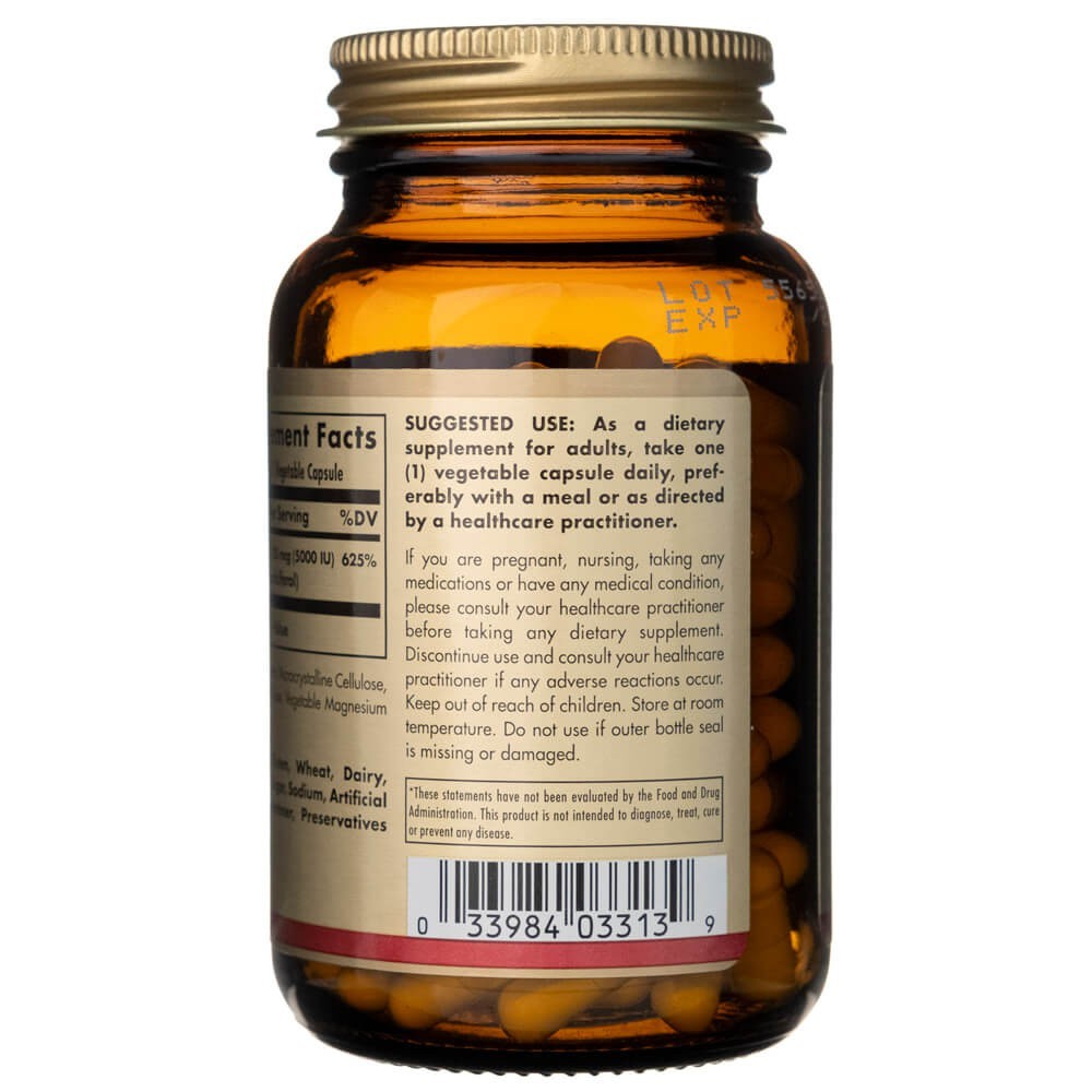 Solgar vitamīns D3 125 mcg (5000 SV) - 120 kapsulas