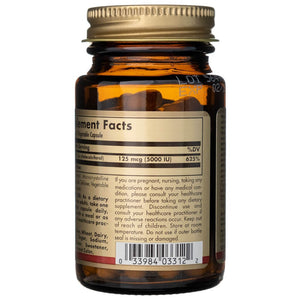 Solgar vitamīns D3 125 µg (5000 SV) – 60 kapsulas