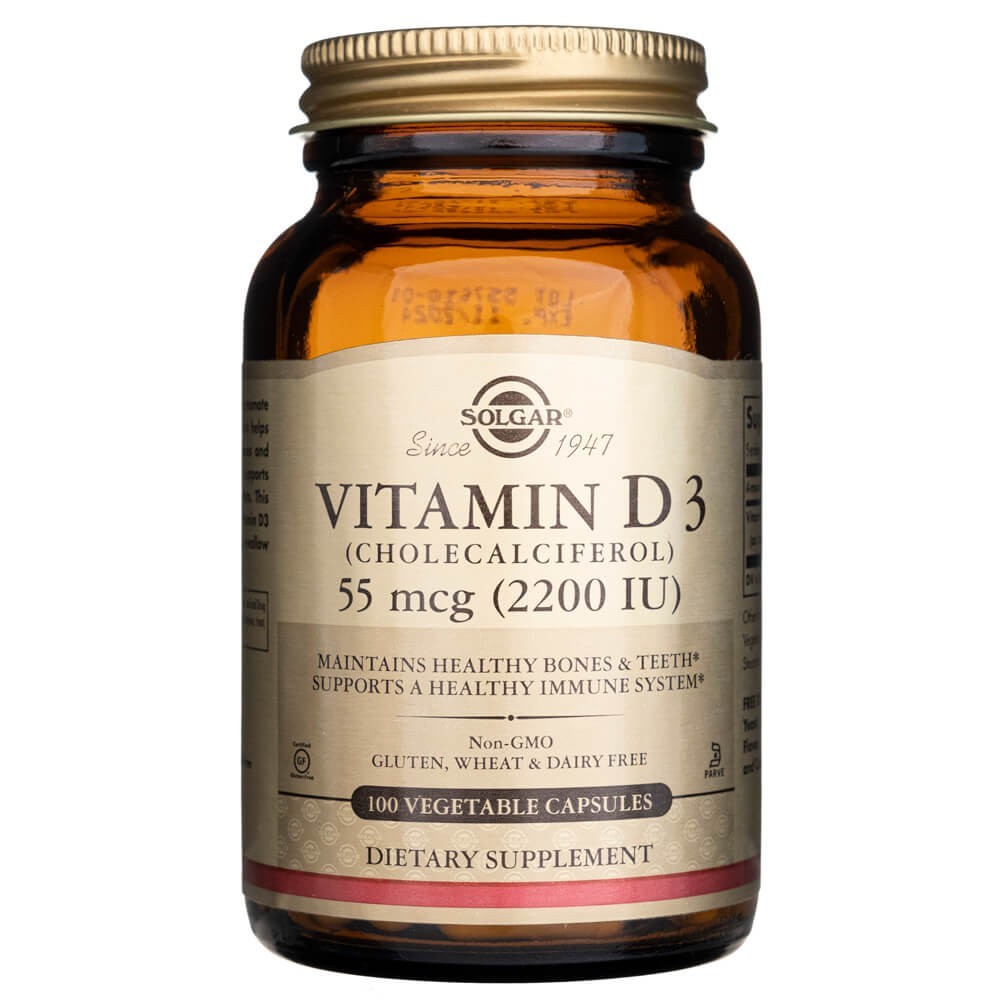 Solgar Vitaminas D3 55 mcg (2200 TV) - 50 augalinių kapsulių - Magnis.lt