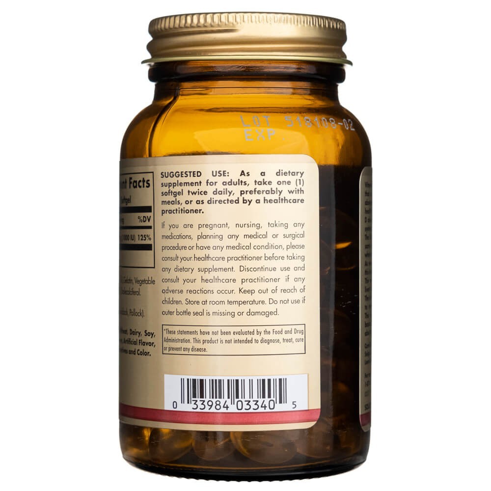 Solgar vitaminas D3 25 mcg (1000 TV) - 100 minkštųjų gelių - Magnis.lt