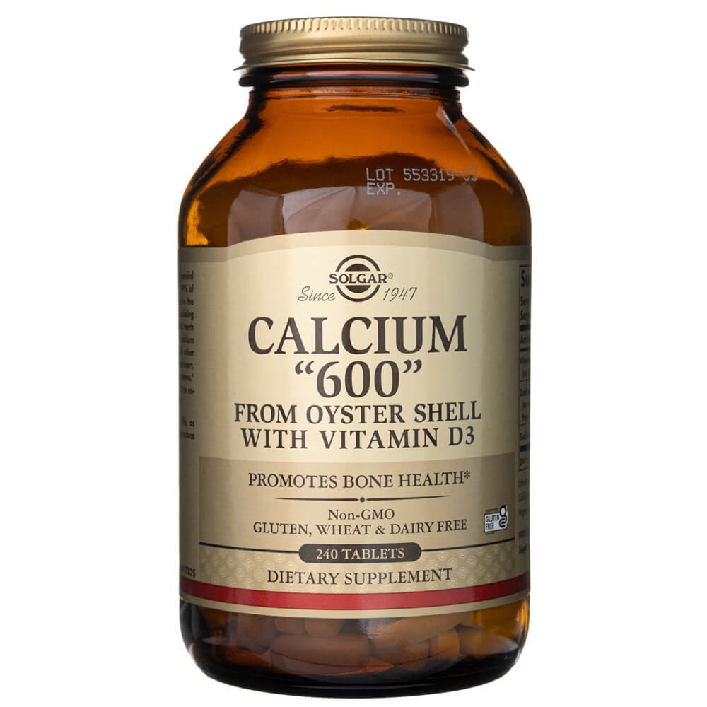 Solgar Kalcijs 600 (no austeru čaulām ar D3 vitamīnu) – 240 tabletes