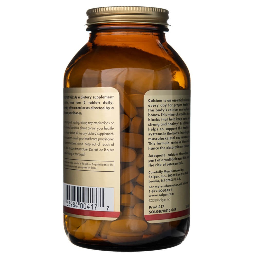 Solgar Kalcijs 600 (no austeru čaulām ar D3 vitamīnu) – 240 tabletes