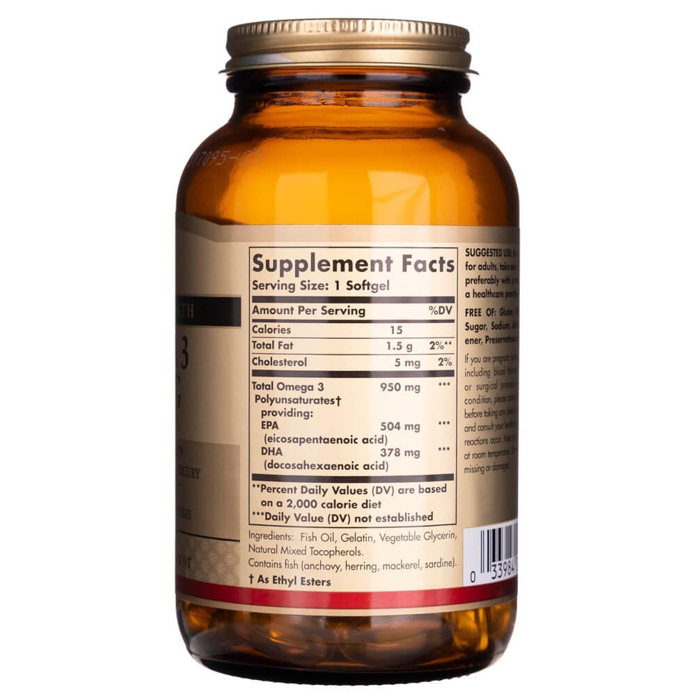 Solgar Triple Strength Omega 3 950 mg – 100 mīkstās kapsulas