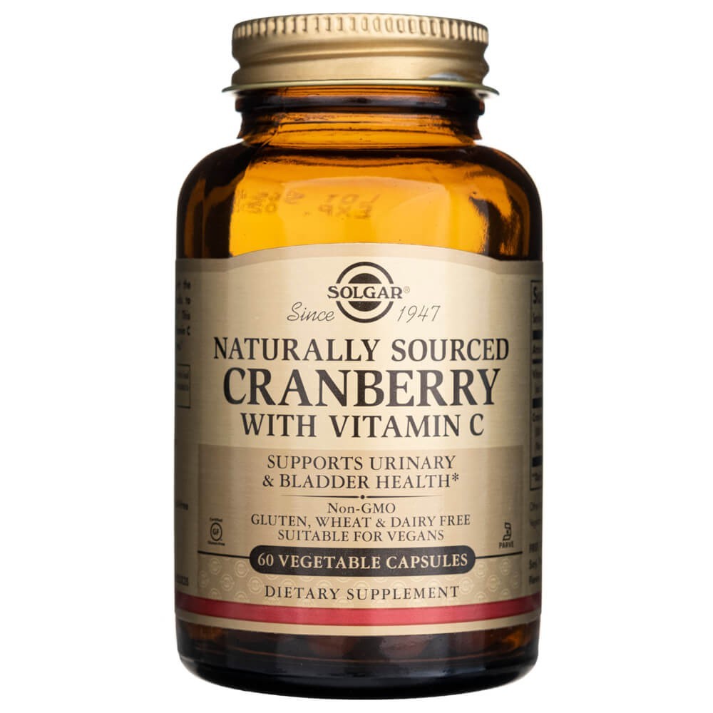 Solgar dabīgās dzērvenes ar C vitamīnu – 60 kapsulas