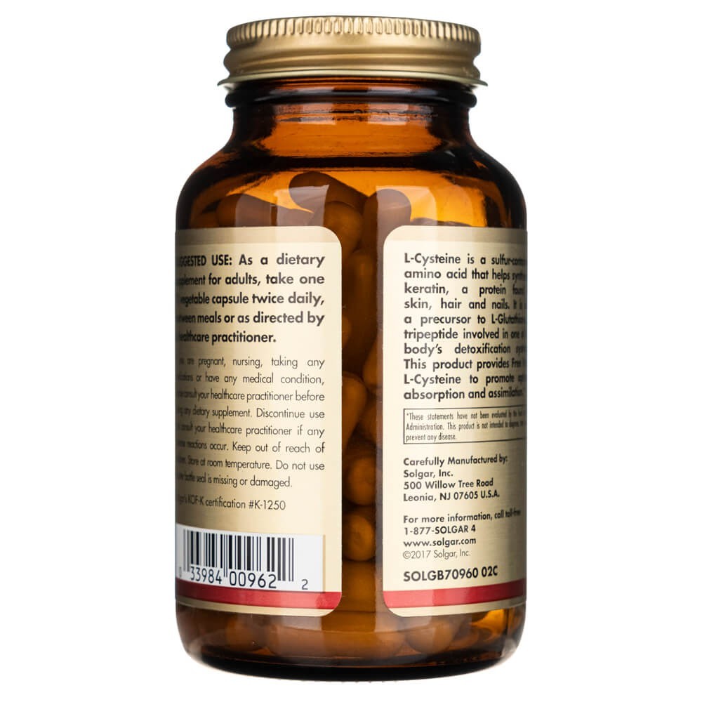 Solgar L-cisteīns 500 mg - 90 kapsulas