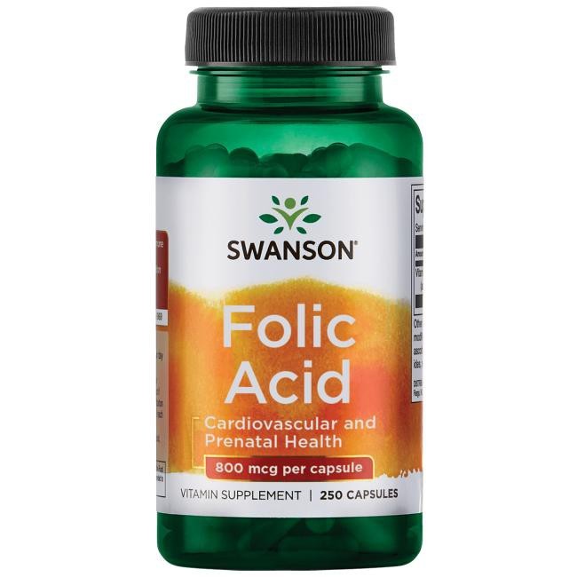Swanson folijskābe 800 mcg - 250 kapsulas