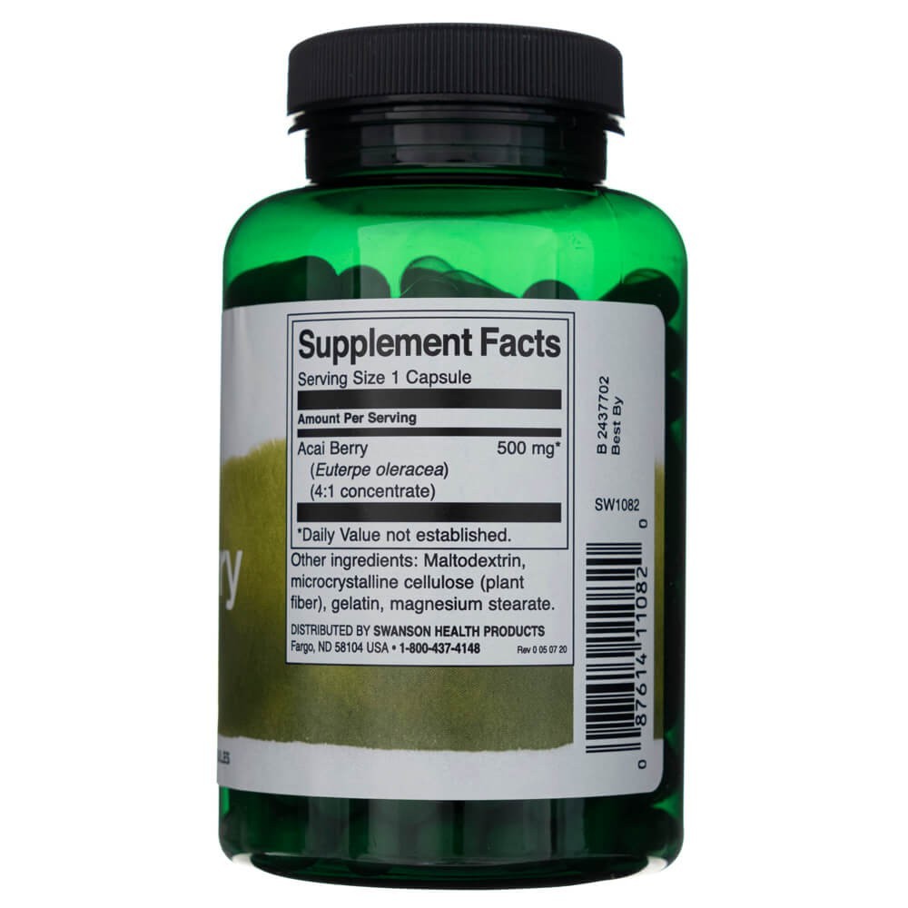 Swanson Acai ogas 500 mg - 120 kapsulas