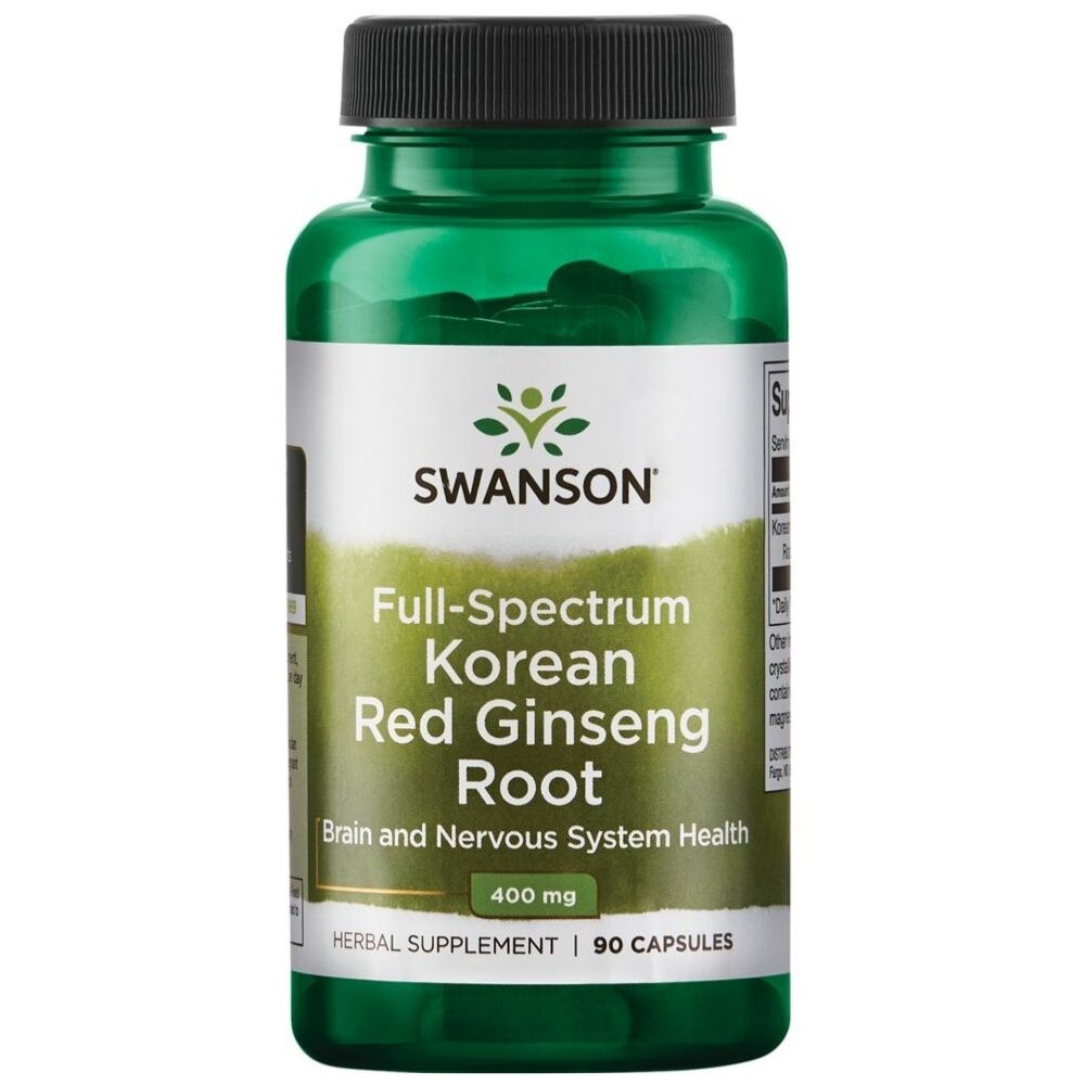 Swanson pilna spektra korejiešu sarkanais žeņšeņs 400 mg – 90 kapsulas