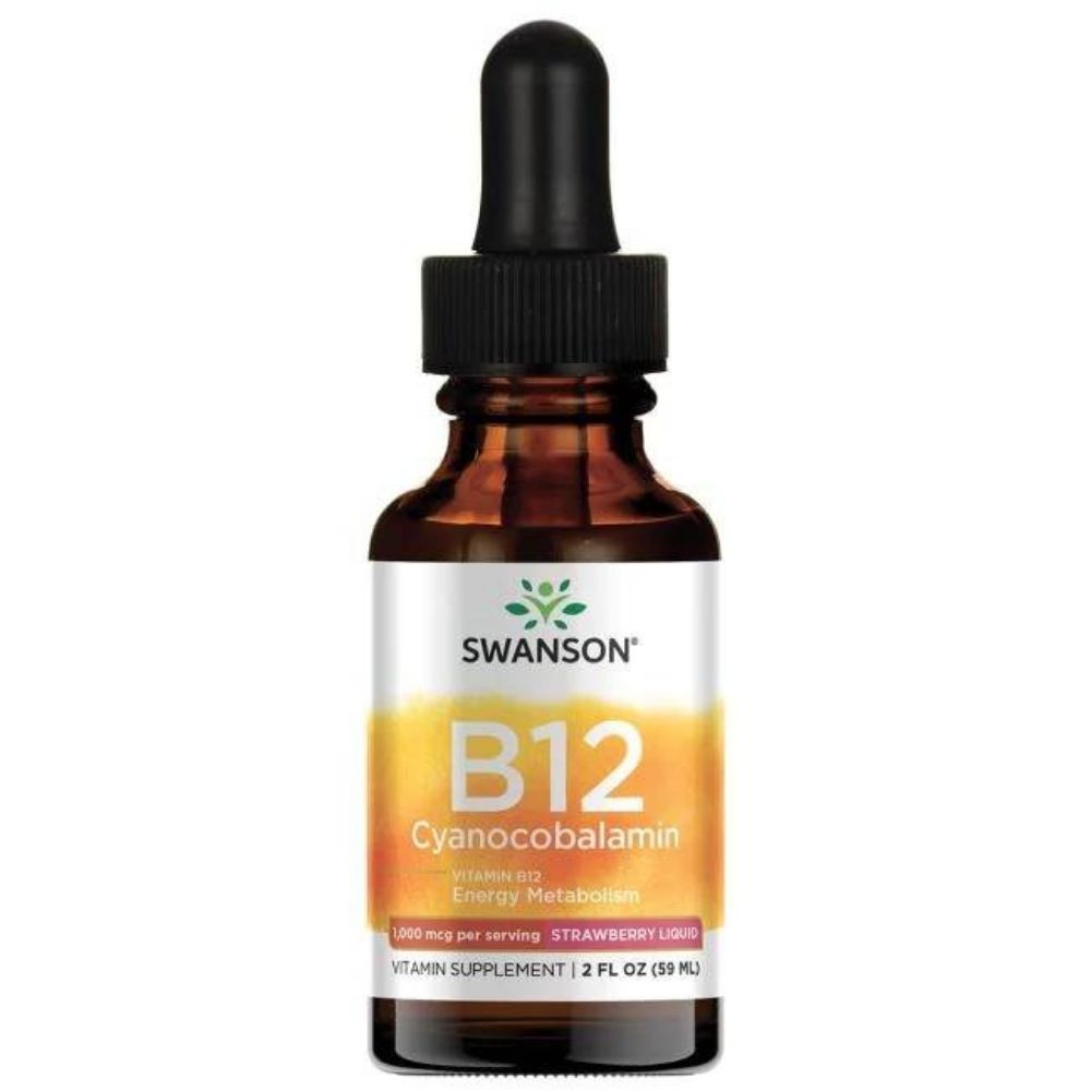 Swanson vitaminas B12 skystas, braškių - 59 ml - Magnis.lt