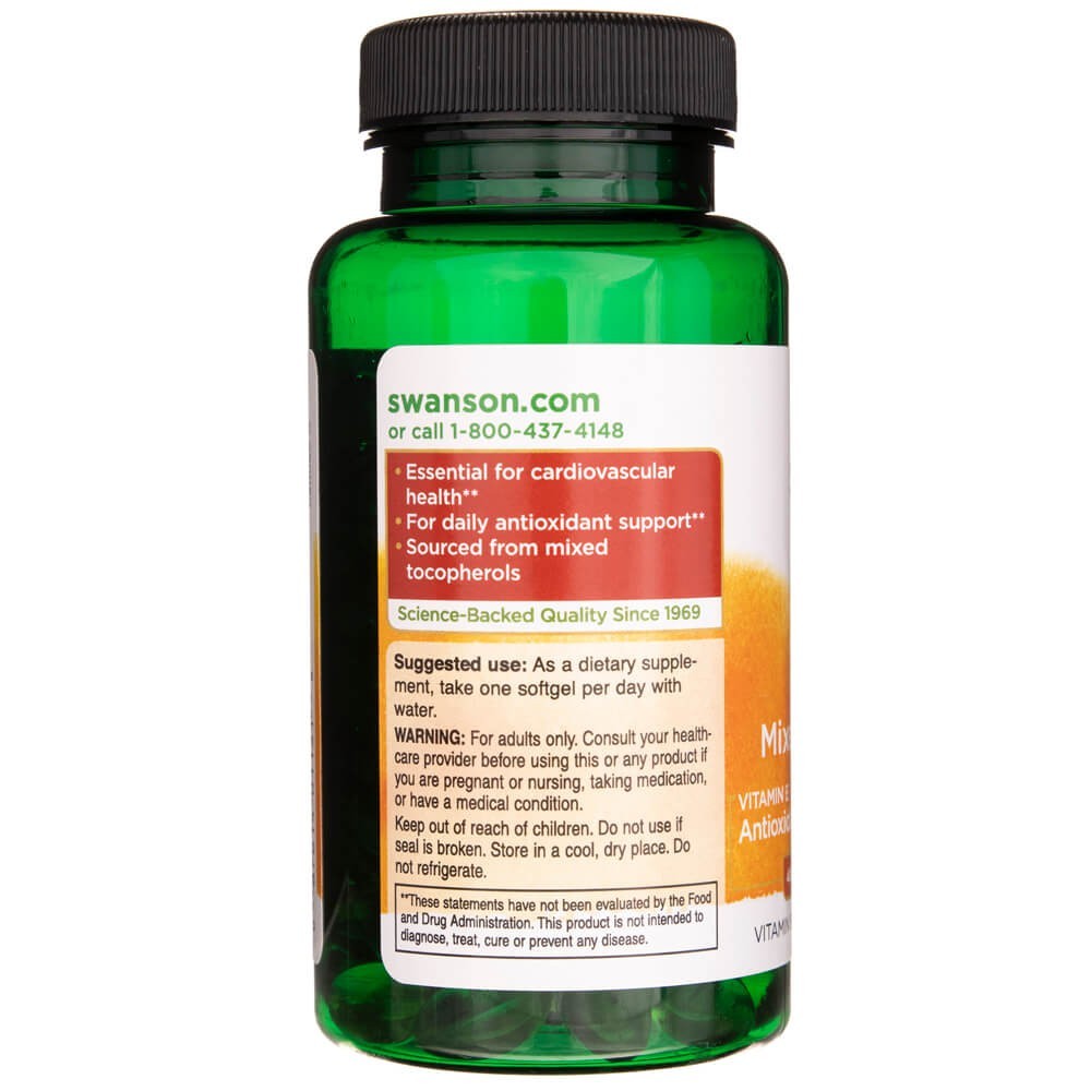 Swanson E vitamīns, jauktie tokoferoli 400 SV - 100 mīkstās želejas kapsulas