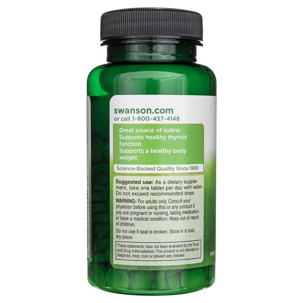 Swanson Kelp jodo šaltinis 225 mcg - 250 tablečių - Magnis.lt