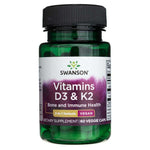 Swanson vitamīni D3 un K2 - 60 kapsulas