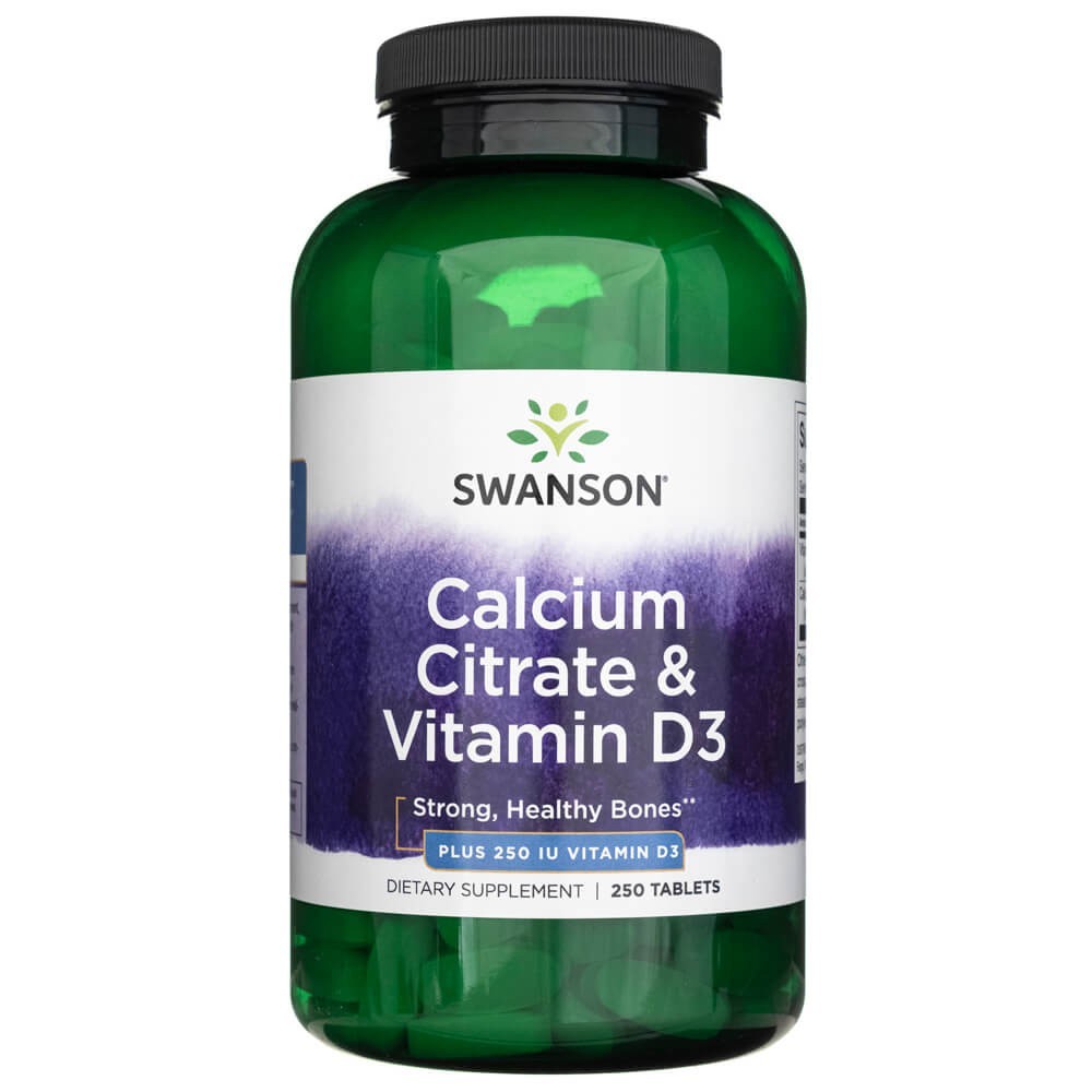Solgar kalcija citrāts un D3 vitamīns - 250 tabletes