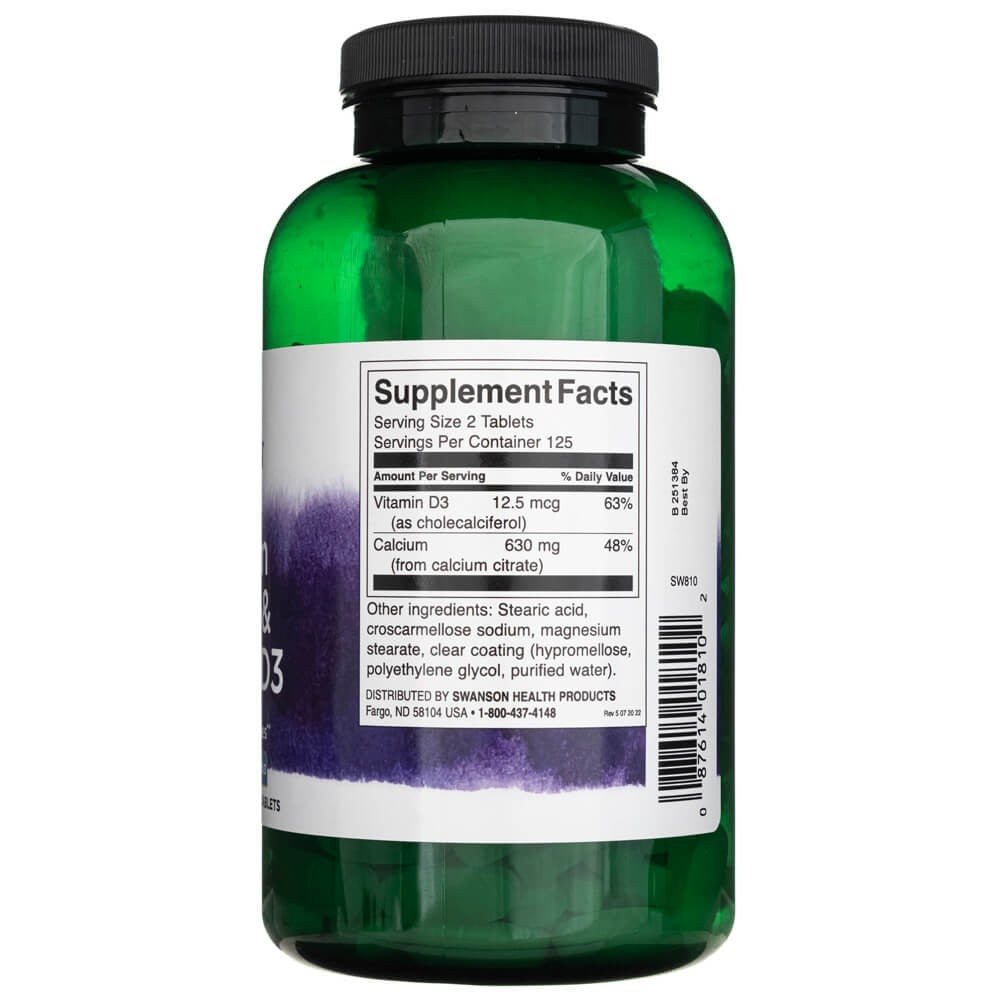 Solgar kalcija citrāts un D3 vitamīns - 250 tabletes