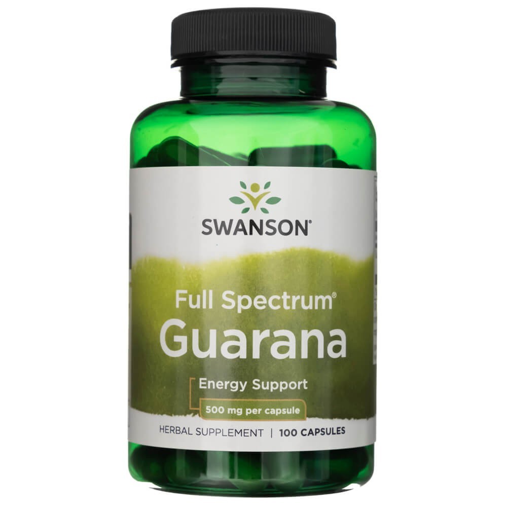 Swanson Full Spectrum Guarana 500 mg - 100 kapsulių - Magnis.lt