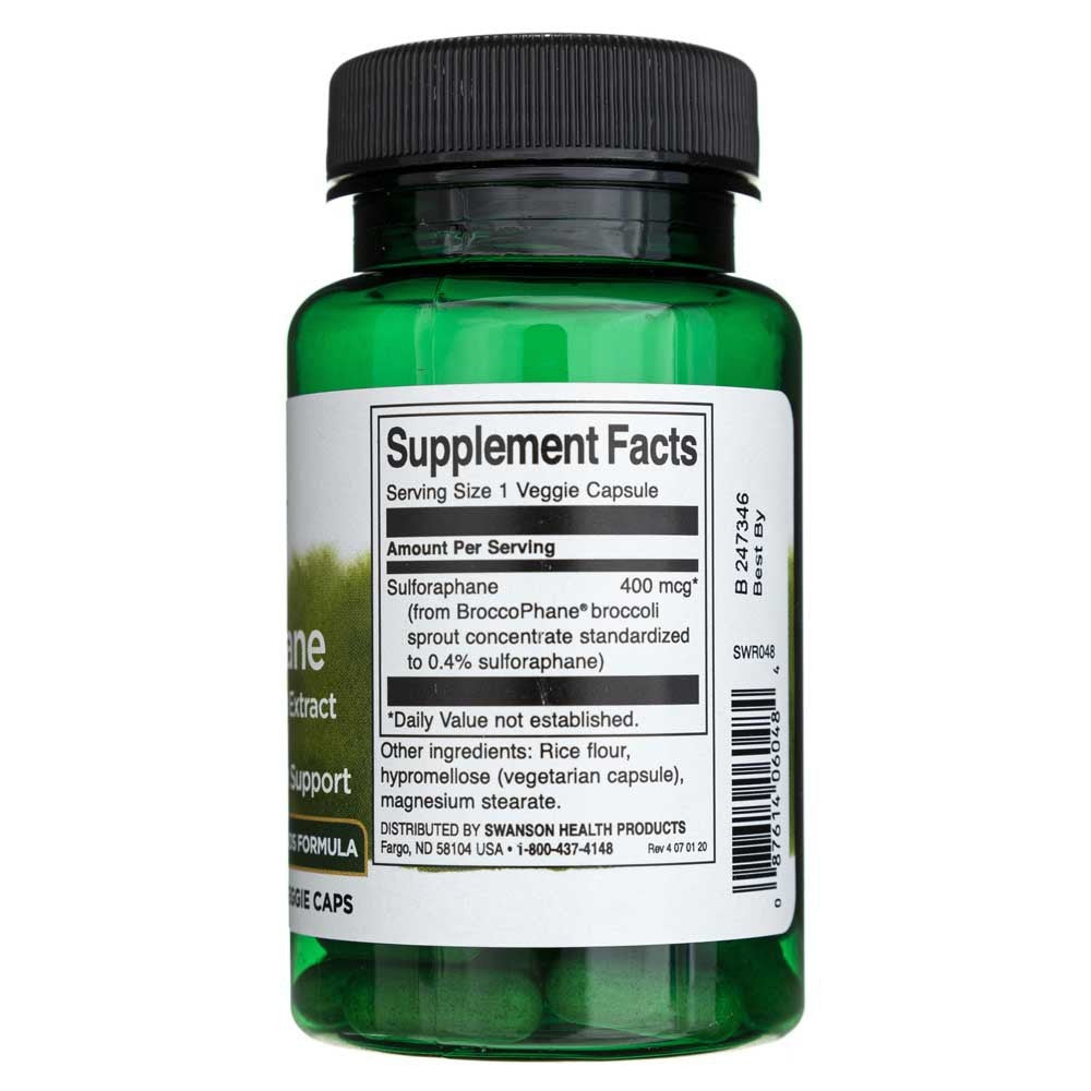 Swanson Sulforaphane from Broccoli 400 mcg - 60gie kapsulių - Magnis.lt