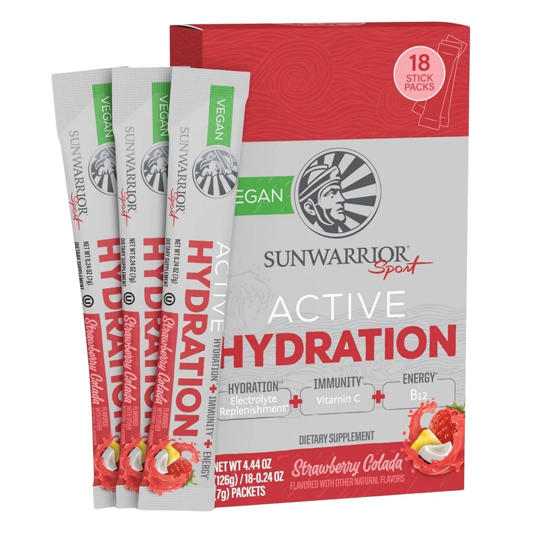 Sunwarrior Warrior Active Hydration elektrolīti, zemeņu kolāda - 18 gab.