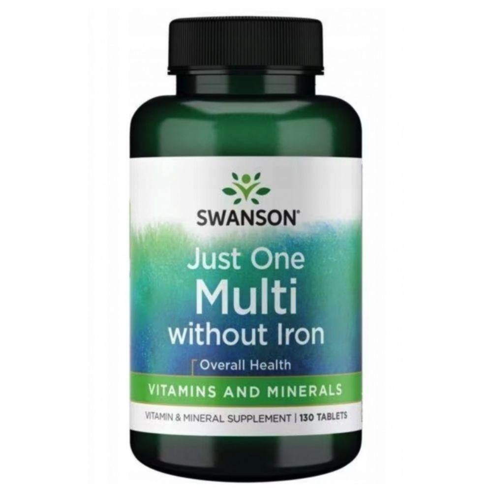Swanson Just One Multi Complex vitaminų ir mineralų kompleksas be geležies - 130 tablečių - Magnis.lt