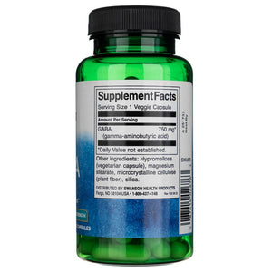 Swanson GABA – maksimālais stiprums 750 mg – 60 kapsulas