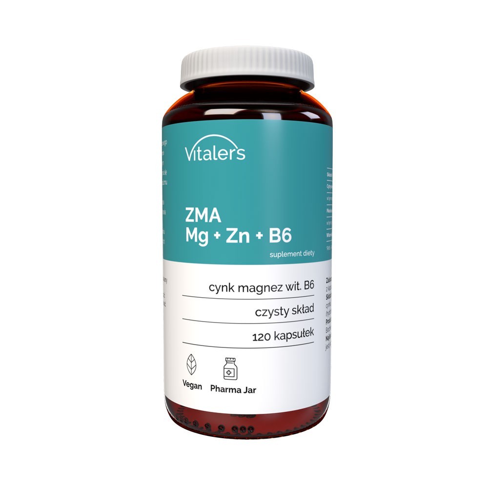 Vitaler's ZMA Mg 240 mg + Zn 15 mg + B6 10 mg - 120 kapsulas