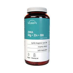 Vitaler's ZMA Mg 240 mg + Zn 15 mg + B6 10 mg - 120 kapsulas