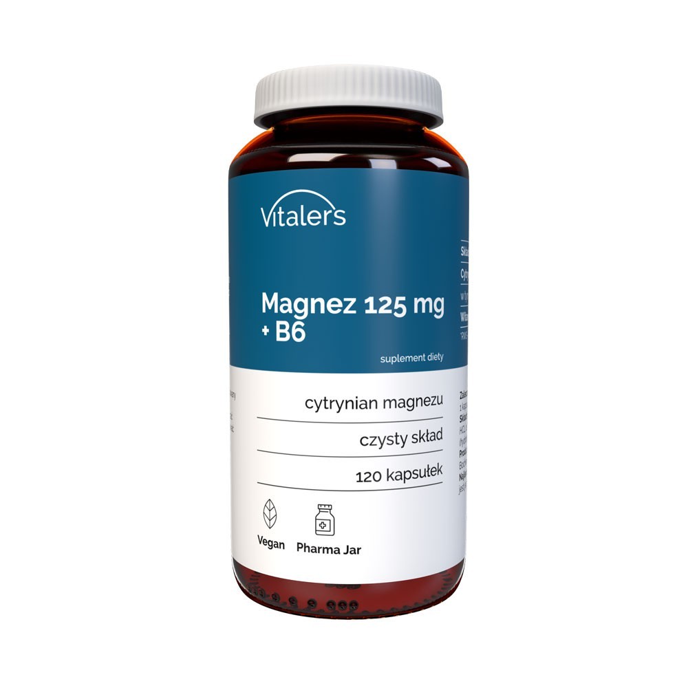 Vitaler magnis 125 mg + B6 vitamīns - 120 kapsulas