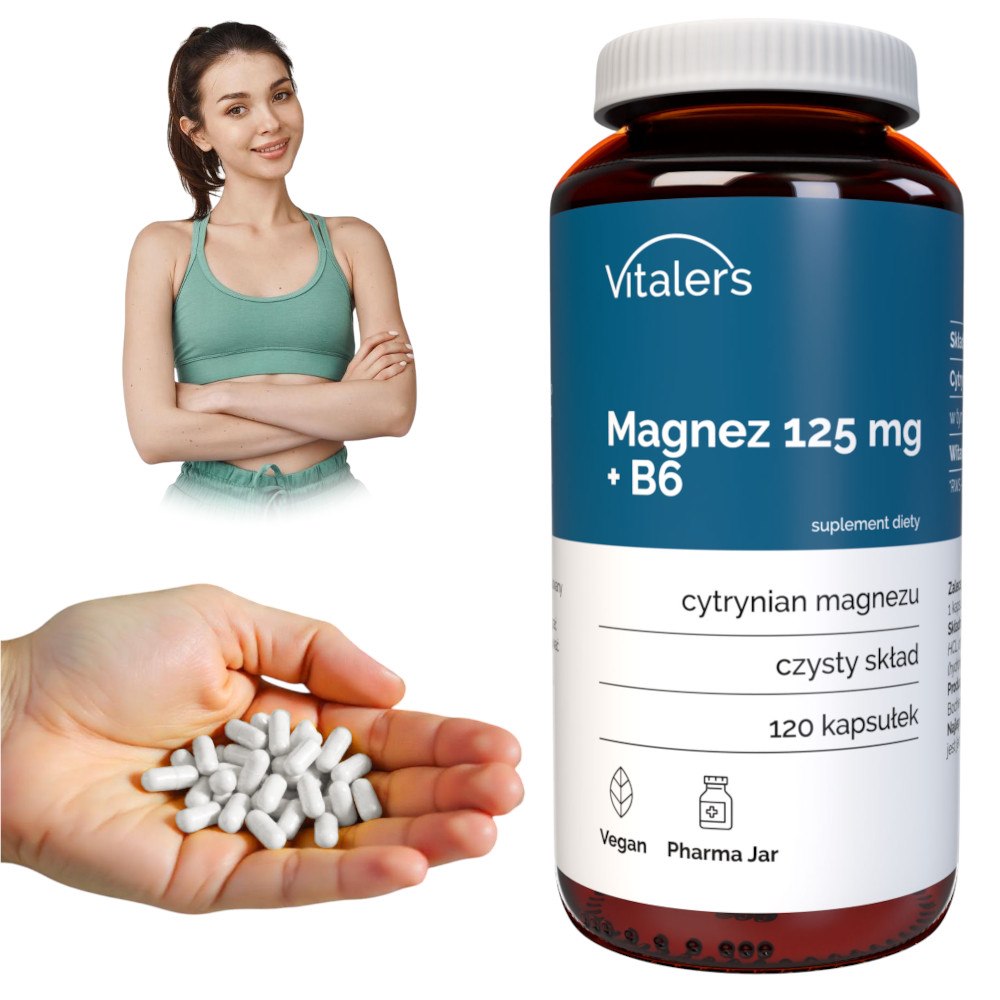 Vitaler magnis 125 mg + B6 vitamīns - 120 kapsulas