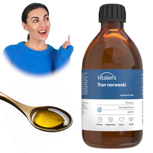 Vitaler's Omega-3 Norvēģijas mencu aknu eļļa, bez smaržas, 1200 mg - 250 ml