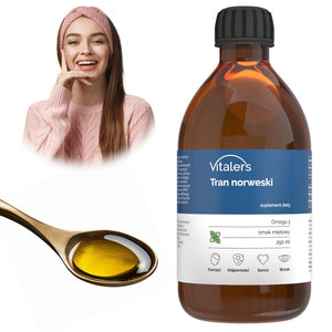 Vitaler's Omega-3 Norvēģijas mencu aknu eļļa, ar piparmētru garšu, 1200 mg - 250 ml