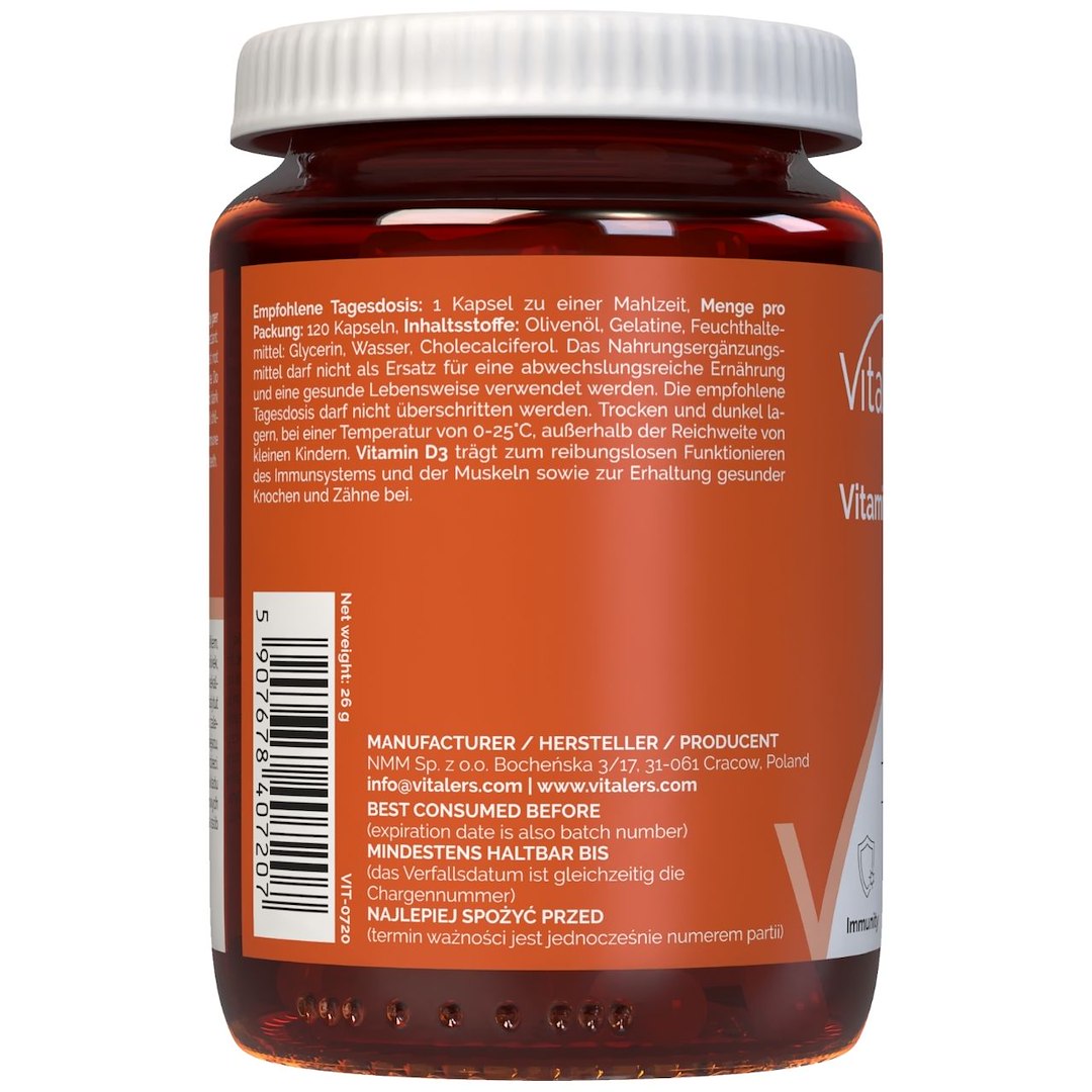 Vitaler D3 vitamīns 4000 SV - 120 mīkstās kapsulas