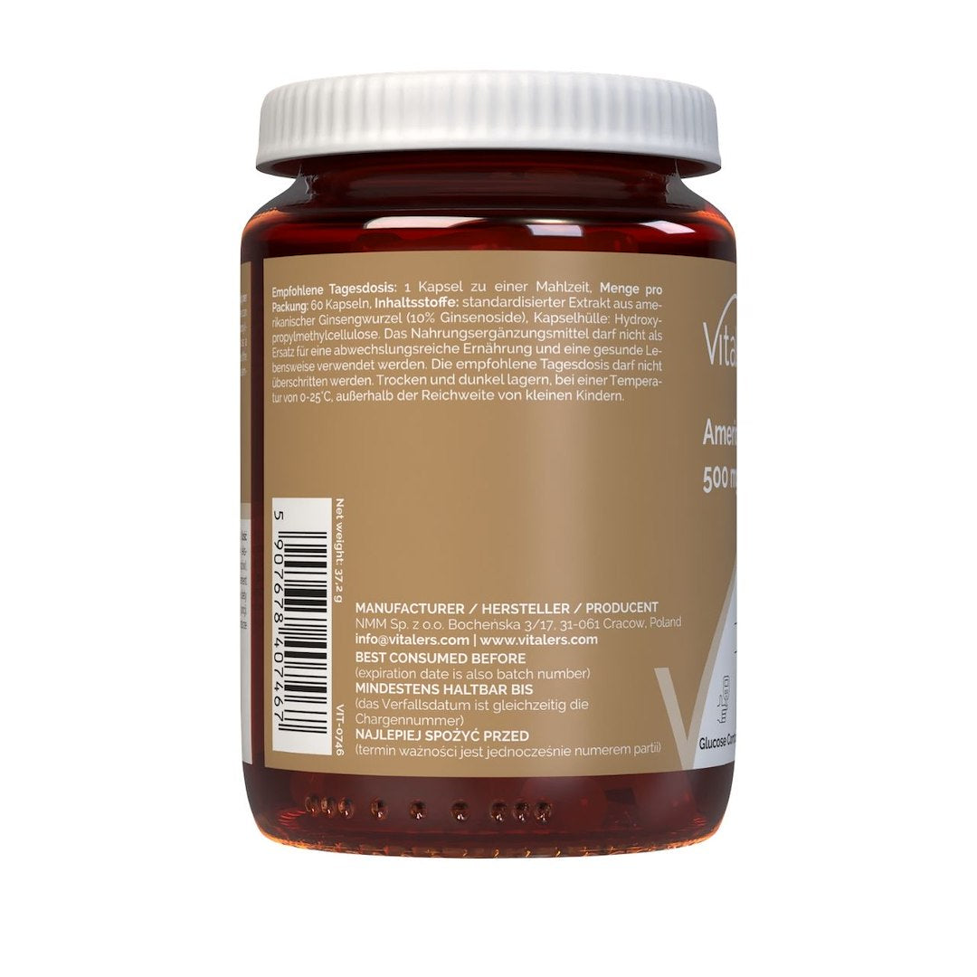 Vitaler's Amerikas žeņšeņs 500 mg - 60 kapsulas