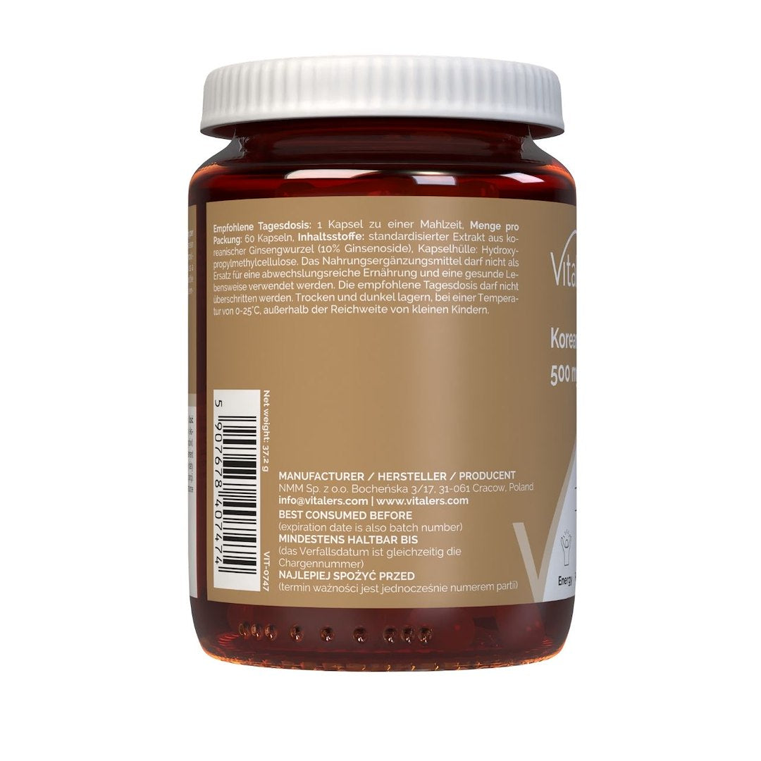 Vitaler's Korejas žeņšeņs 500 mg - 60 kapsulas