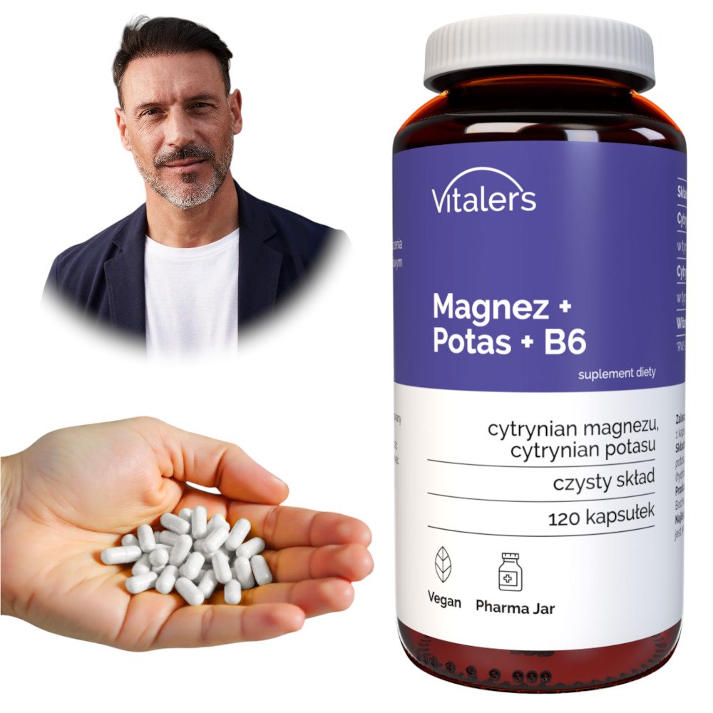 Vitaler magnijs 100 mg + kālijs 150 mg + vitamīns B6 10 mg – 120 kapsulas