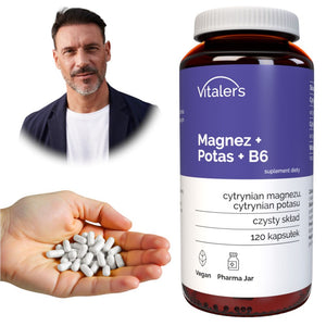 Vitaler magnijs 100 mg + kālijs 150 mg + vitamīns B6 10 mg – 120 kapsulas