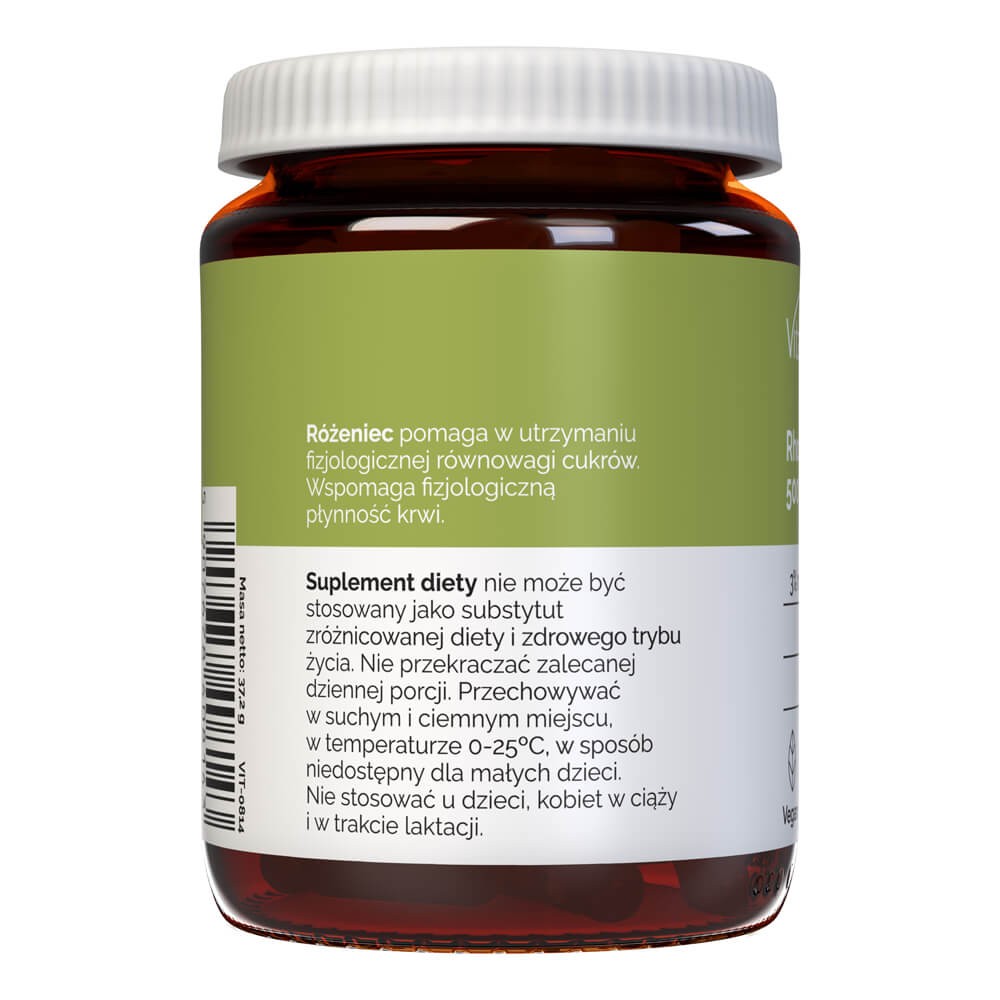 Vitaler Rhodiola Rosea (Rododendrs) 500 mg - 60 kapsulas