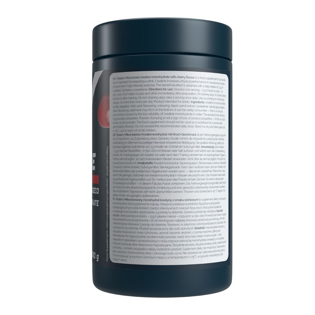 Vitaler's Sport Mikronizēts kreatīna monohidrāts 5000 mg, ķiršu - 500 g
