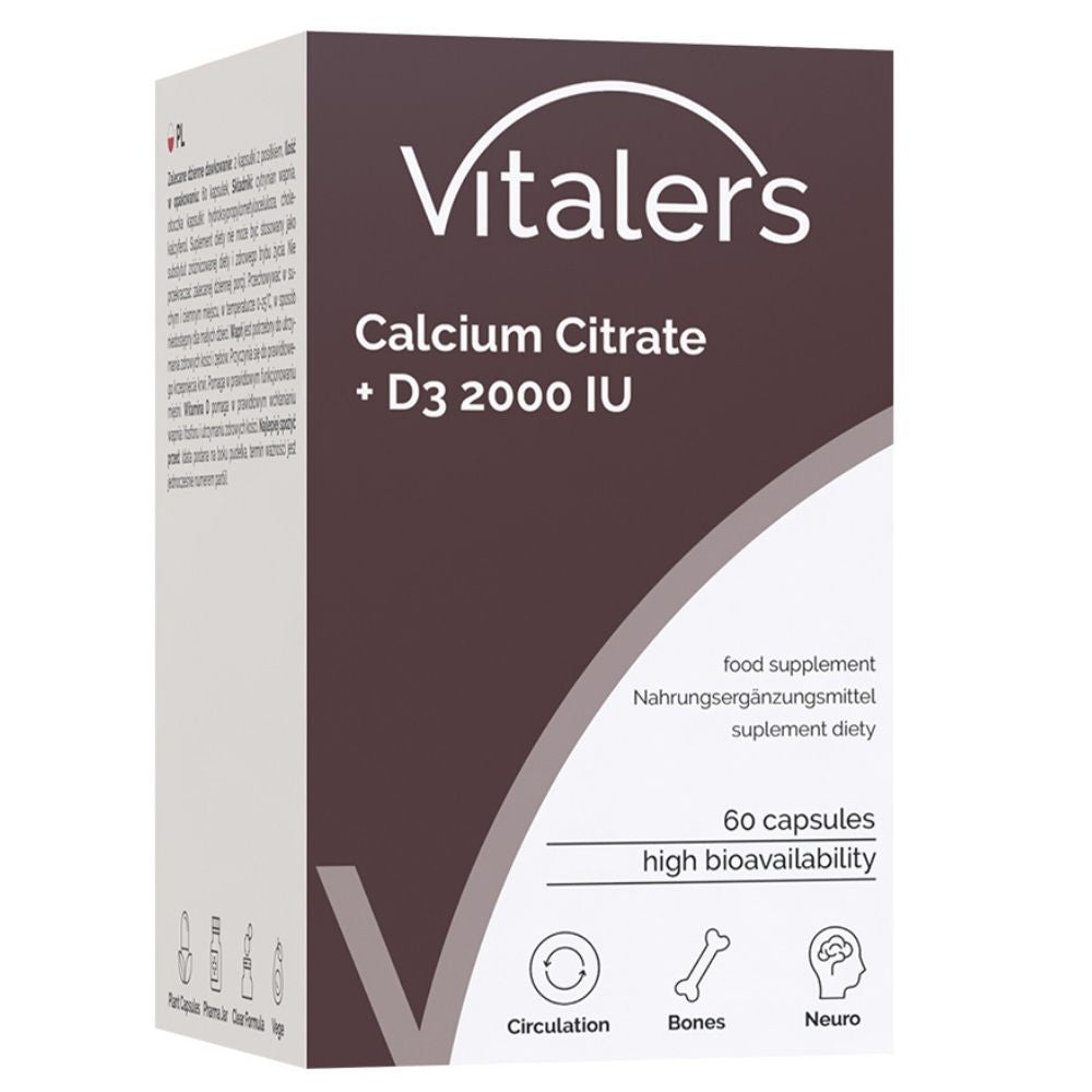 Vitaler's Kalcija citrāts 1200 mg + D3 vitamīns 2000 SV - 60 kapsulas