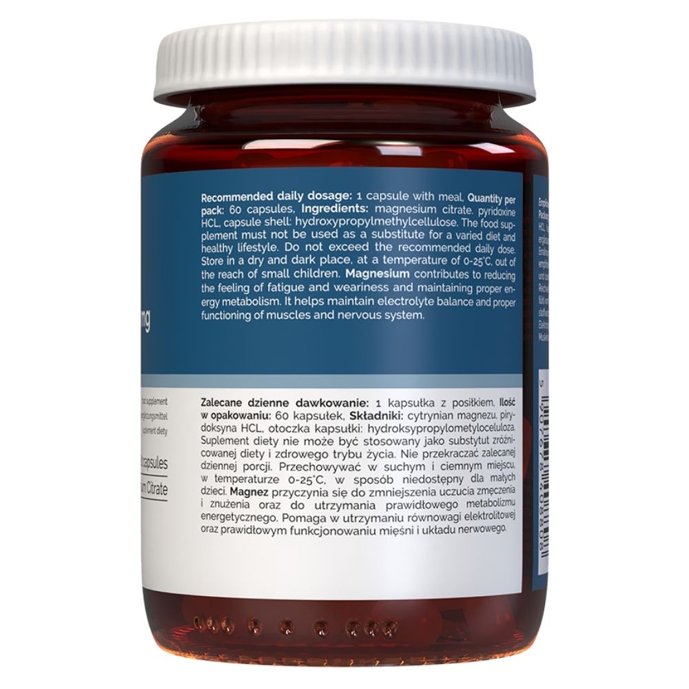 Vitaler magnijs 125 mg + B6 vitamīns 6 mg - 60 kapsulas