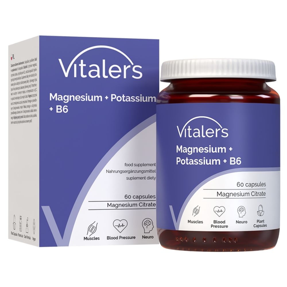 Vitaler's - Magnijs 100 mg + Kālijs 150 mg + B6 6 mg 60 kapsulas