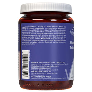 Vitaler's - Magnijs 100 mg + Kālijs 150 mg + B6 6 mg 60 kapsulas