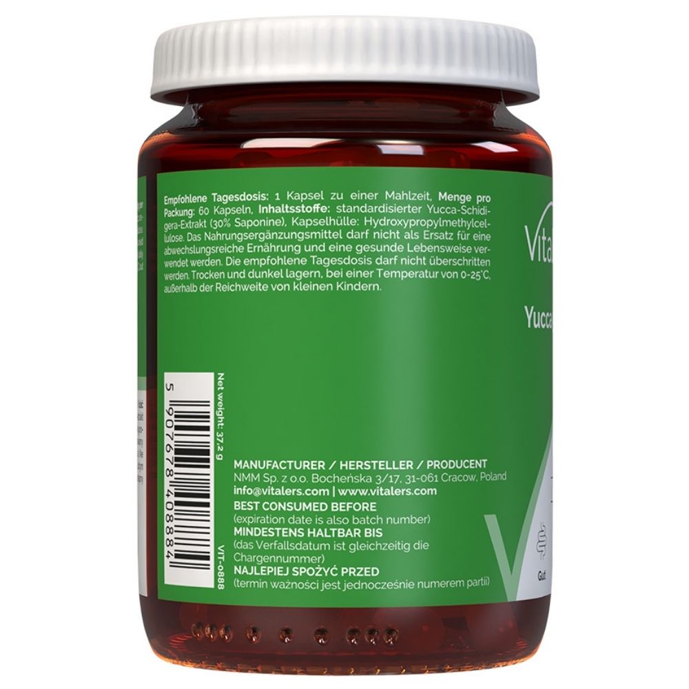 Vitaler's juka (Yucca schidigera) 500 mg - 60 kapsulas