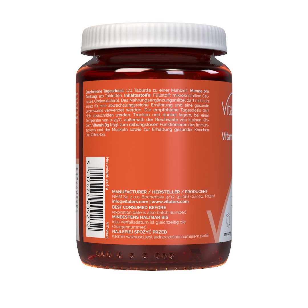 Vitaler vitamīns D3 8000 - 120 tabletes