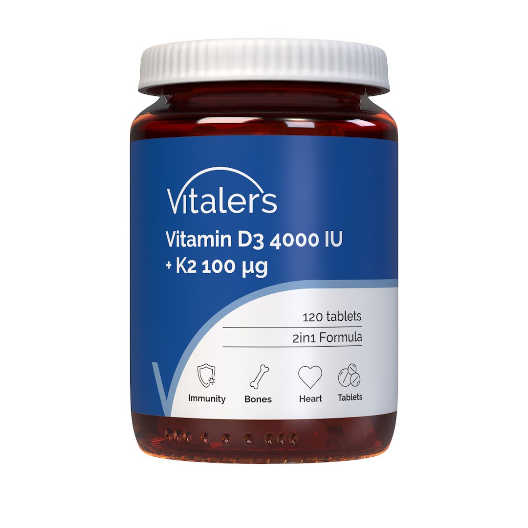 Vitaler D3 vitamīns 4000 SV + K2 100 µg - 120 tabletes