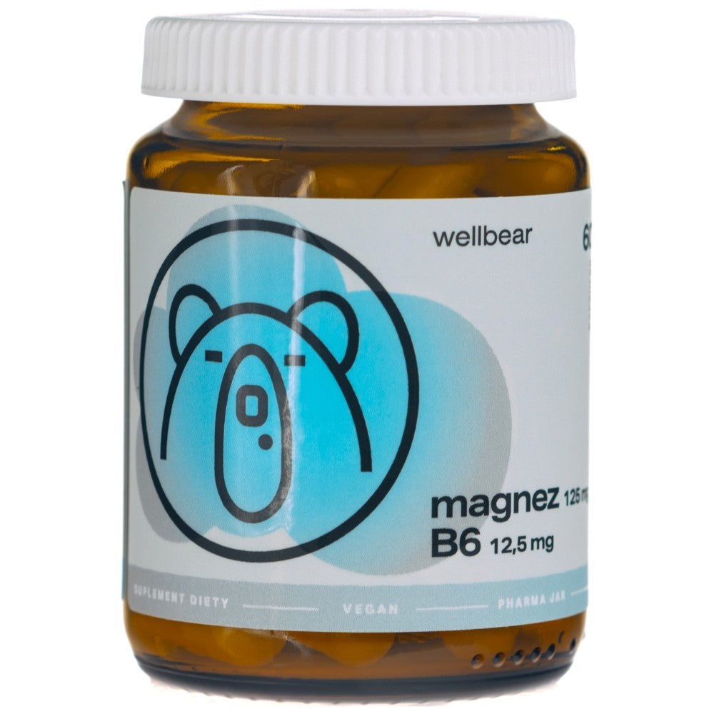 Wellbear magnis 125 mg + B6 vitamīns – 60 kapsulas