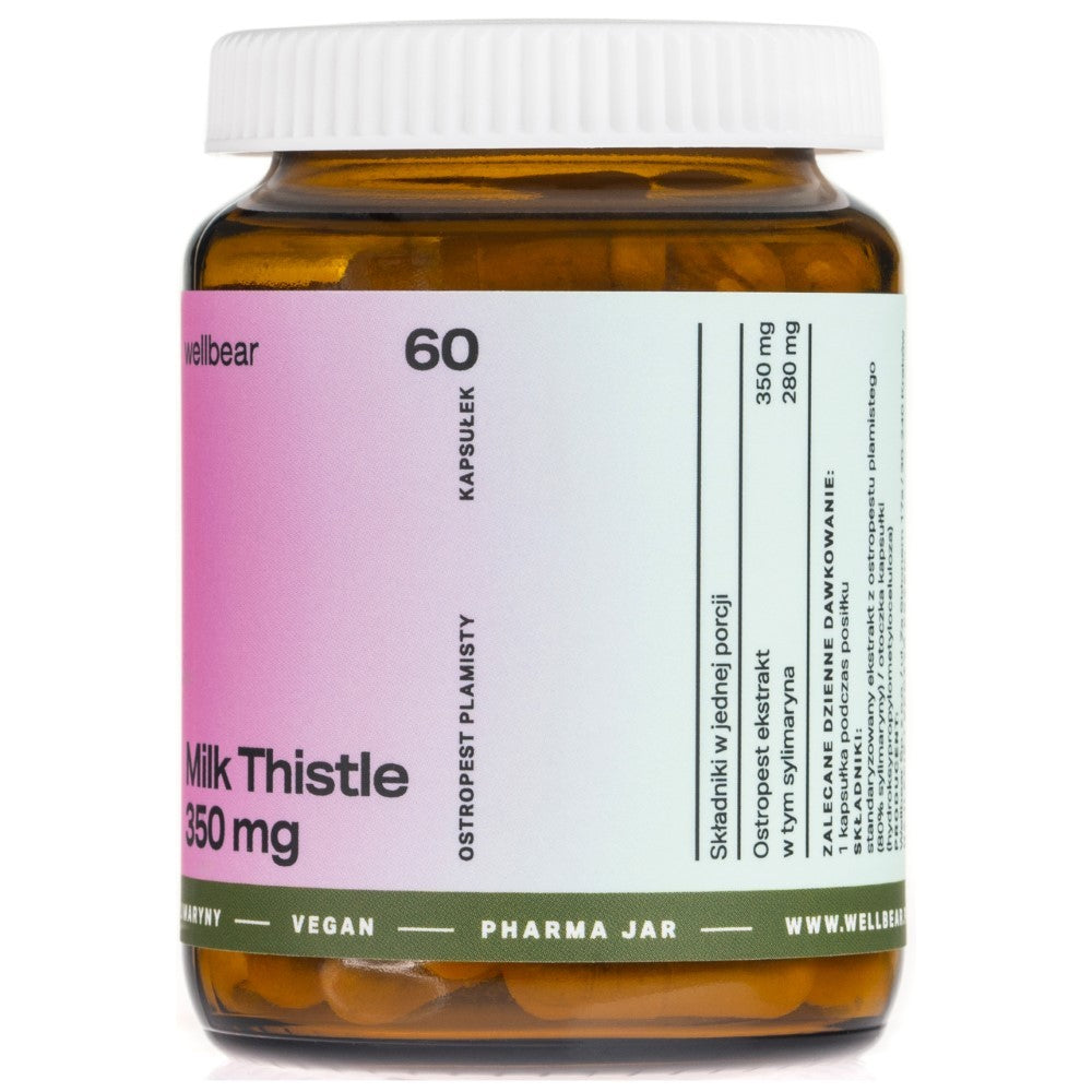 Wellbear Milk Thistle (Mārdadzis) 350 mg - 60 kapsulas