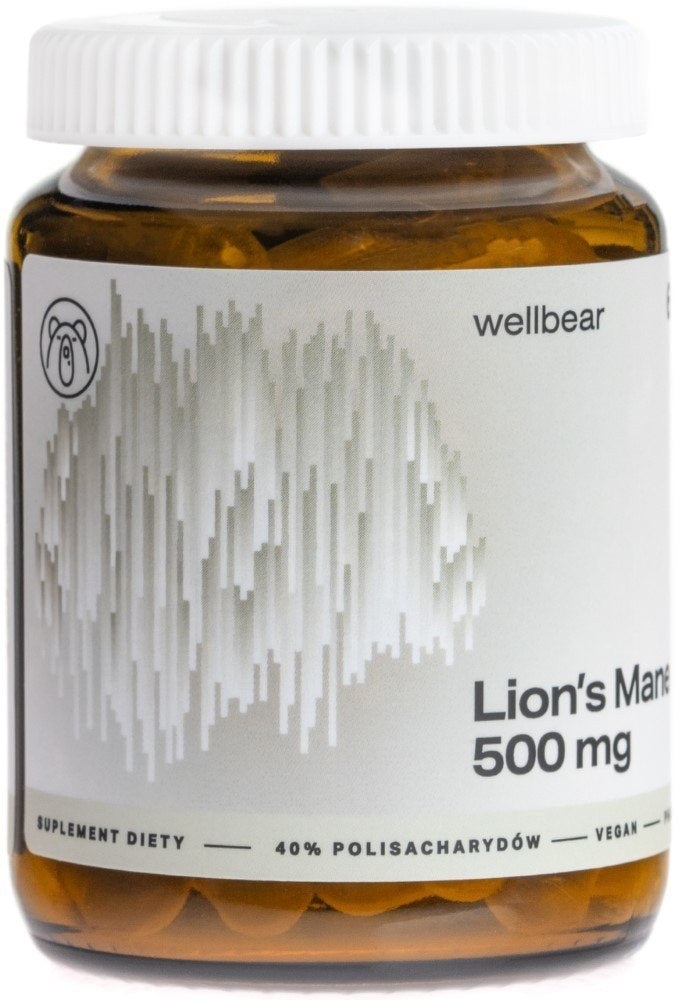 Wellbear Lion's Mane (Hericium erinaceus) 500 mg - 60 kapsulas