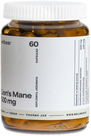 Wellbear Lion's Mane (Hericium erinaceus) 500 mg - 60 kapsulas