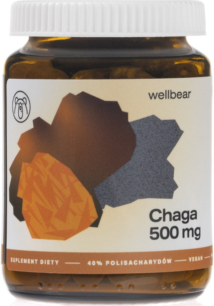 Wellbear Chaga (subkortikālais glosofors) 500 mg - 60 kapsulas